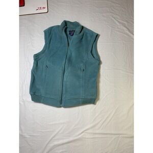 Womens Catalina Teal fleece sleeveless full zip sweater vest, size Small (4/6)